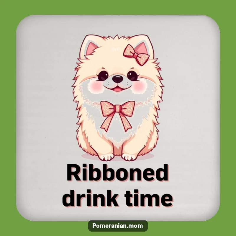 Funny Kawaii Pomeranian Ribbon Coasters: Protect Surfaces with Hilarious Charm