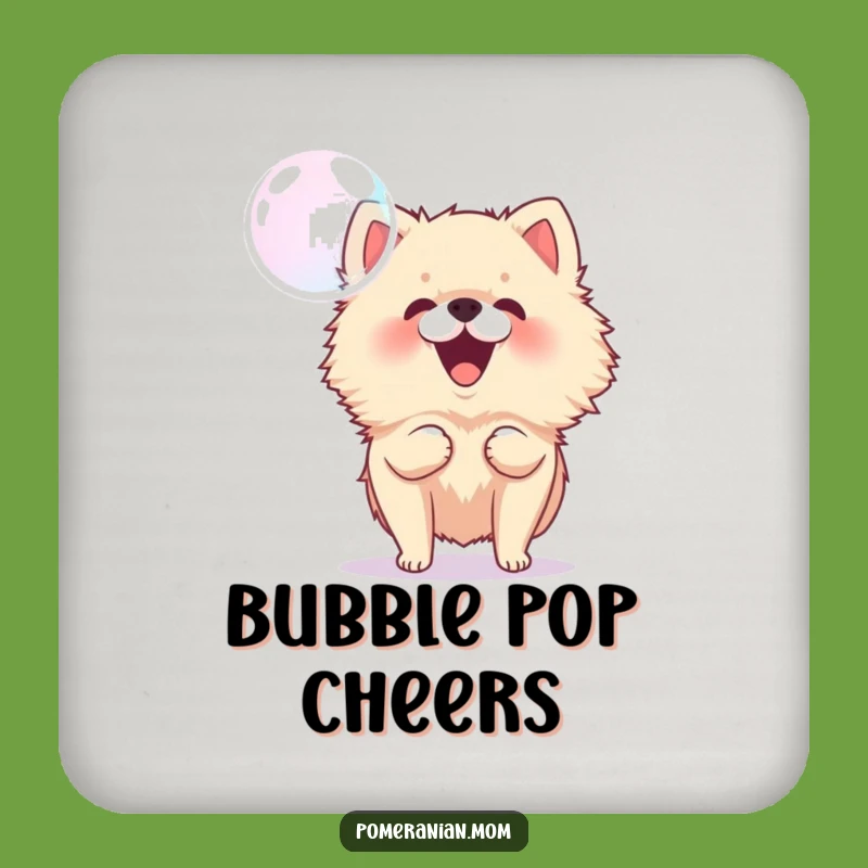 Funny Pomeranian Bubble Bark Coaster Set: Protect Surfaces with Playful Charm!