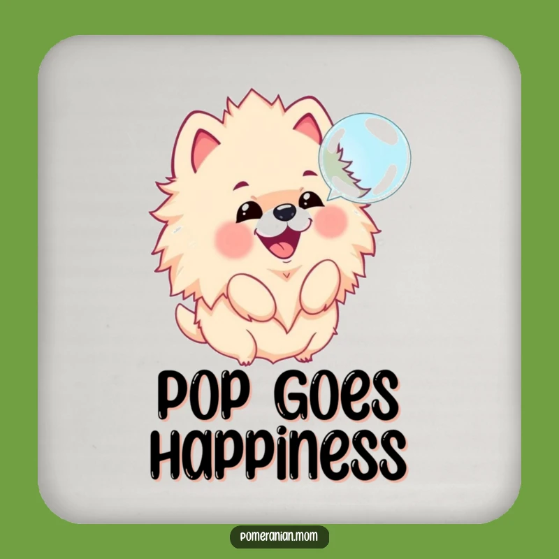 Funny Kawaii Pomeranian Coaster: Protect Surfaces with Hilarious Dog Art
