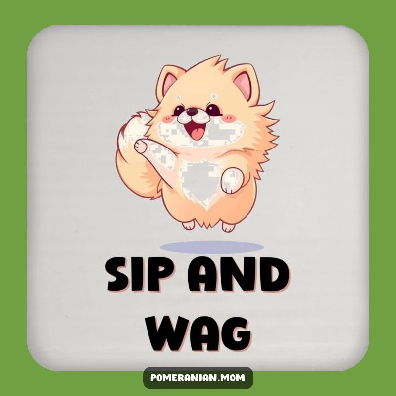 Funny Kawaii Pomeranian Drink Coaster - Protects Surfaces with Style