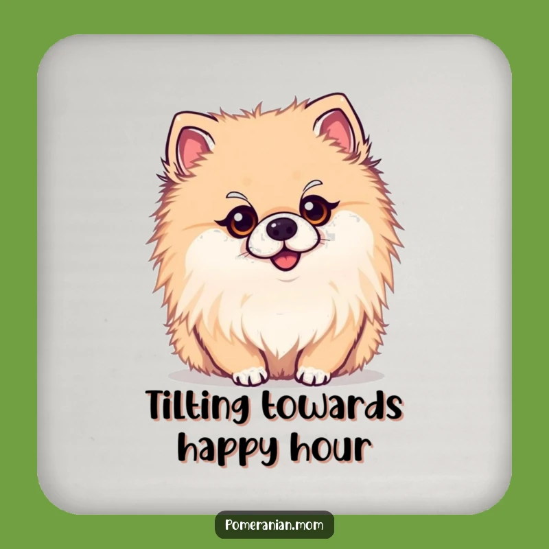 Funny Curious Kawaii Pomeranian Coasters: Protect Surfaces with Puzzled Pet Charm