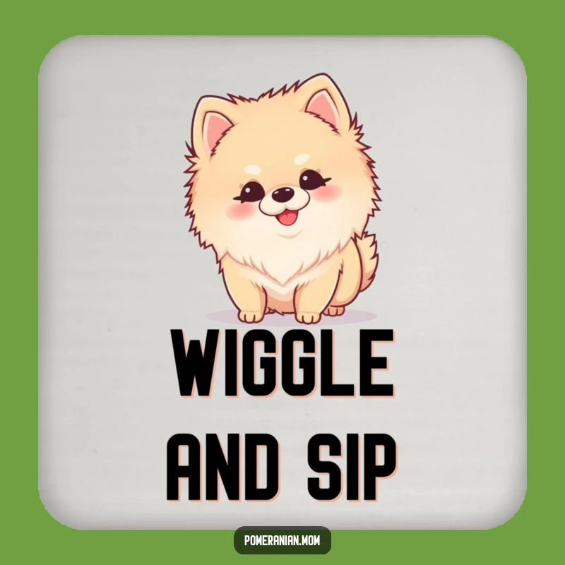 Funny Kawaii Pomeranian Sniffing Drink Coaster - Protect Surfaces with Charm