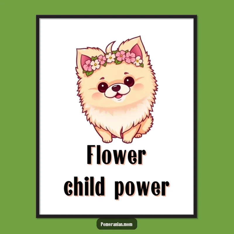 Funny Kawaii Pomeranian Crown Art Poster - Elegant Home Decor Gift