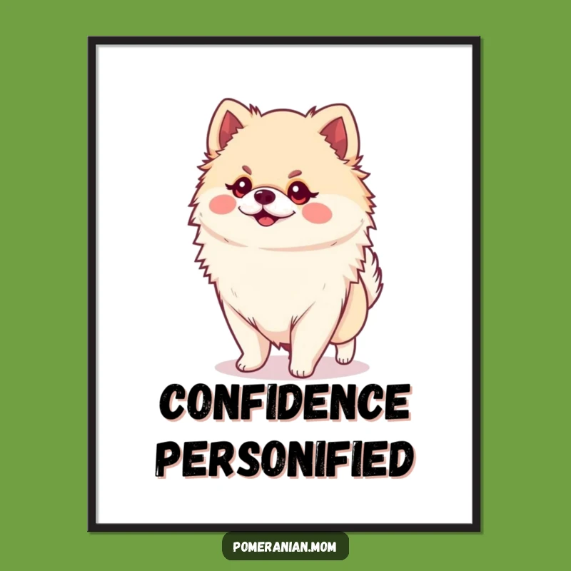 Funny Kawaii Pomeranian Strut Poster - Bold & Cute Art