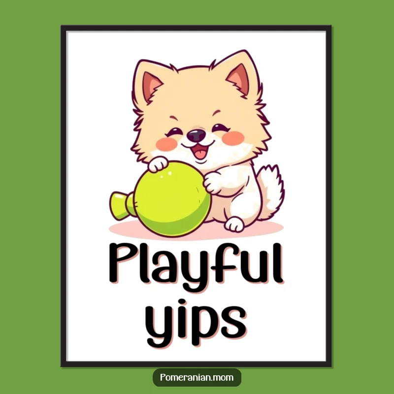 Funny Kawaii Pomeranian Yip Poster - Playful Wall Art & Dog Gift
