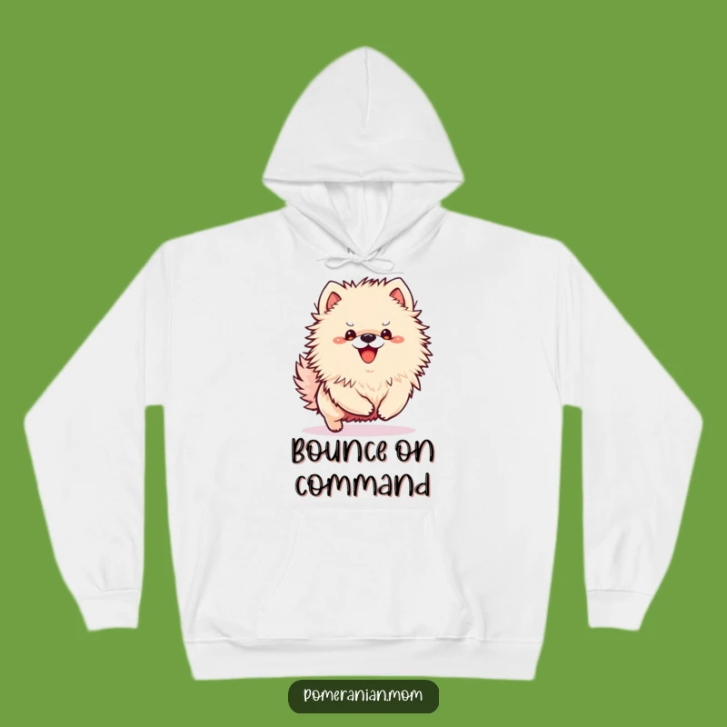 Cozy Funny Kawaii Pomeranian Bounce Hoodie - Warm & Playful Gift