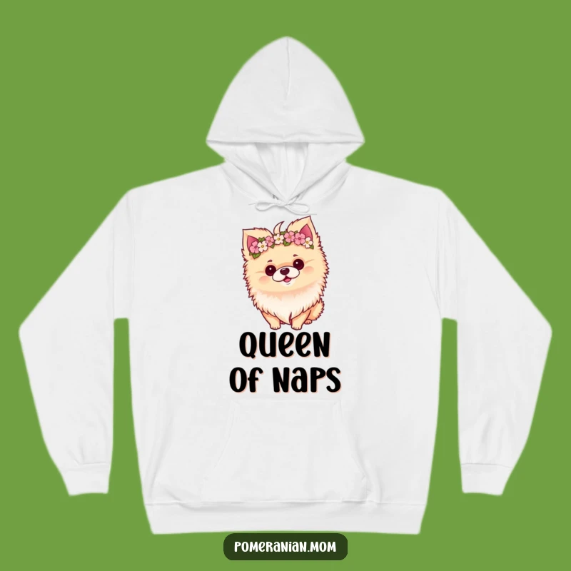 Cozy Funny Kawaii Pomeranian Crown Hoodie - Warm Gift for Flower Lovers