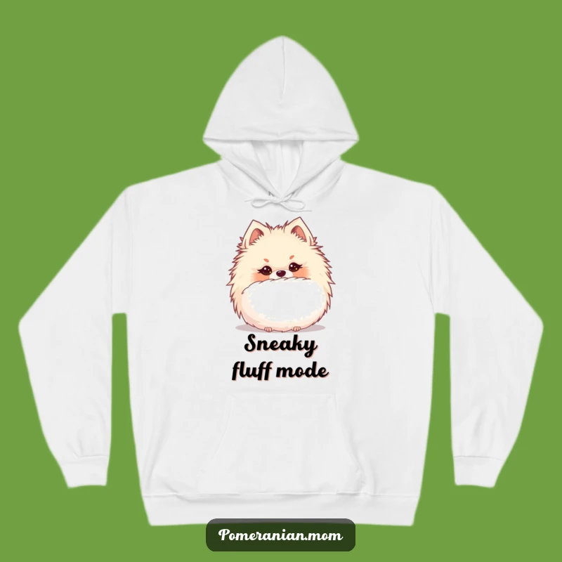 Cozy Funny Kawaii Pomeranian Hide Hoodie - Warm Gift for Sneaky Pups