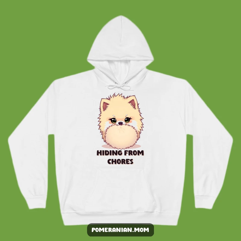 Cozy Funny Kawaii Pomeranian Mischief Hoodie - Hidden Pompom Gift
