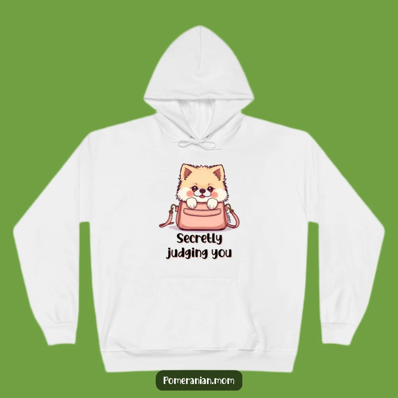 Cozy Funny Kawaii Pomeranian Purse Peek Hoodie - Warm & Adorable Gift