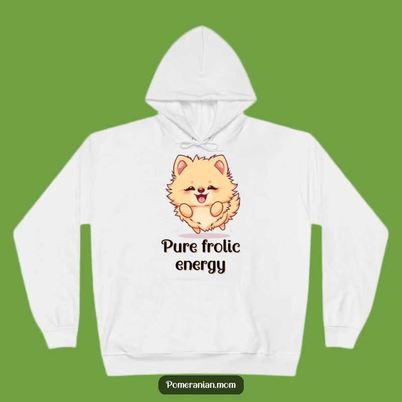 Funny Kawaii Pomeranian Frolic Hoodie: Cozy & Hilarious Sweatshirt for Pom Lovers