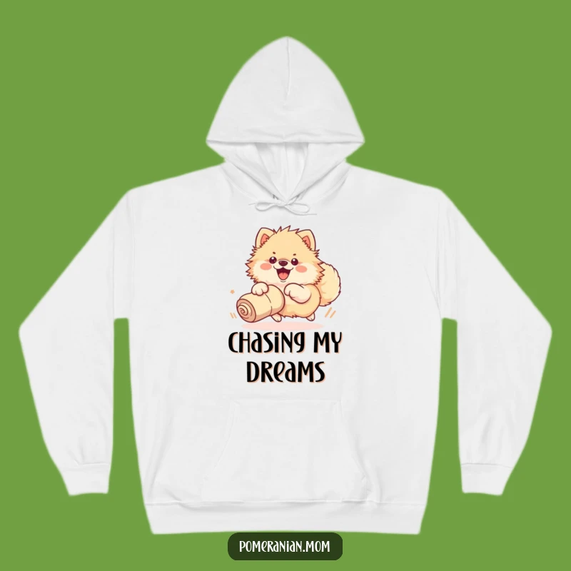 Funny Kawaii Pomeranian Sock Chase Hoodie: Cozy and Hilarious Dog Gift