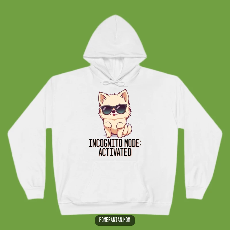 Cozy Funny Tiny Pomeranian Sunglasses Hoodie - Warm & Cool Gift