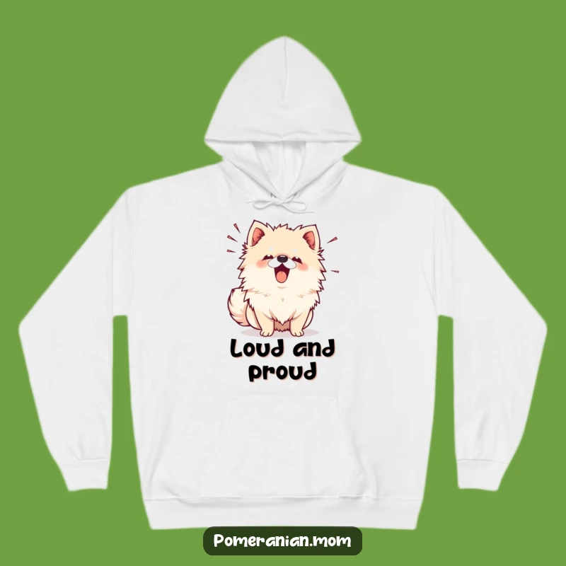 Cozy Funny Kawaii Pomeranian Bark Hoodie - Warm & Loud Fun