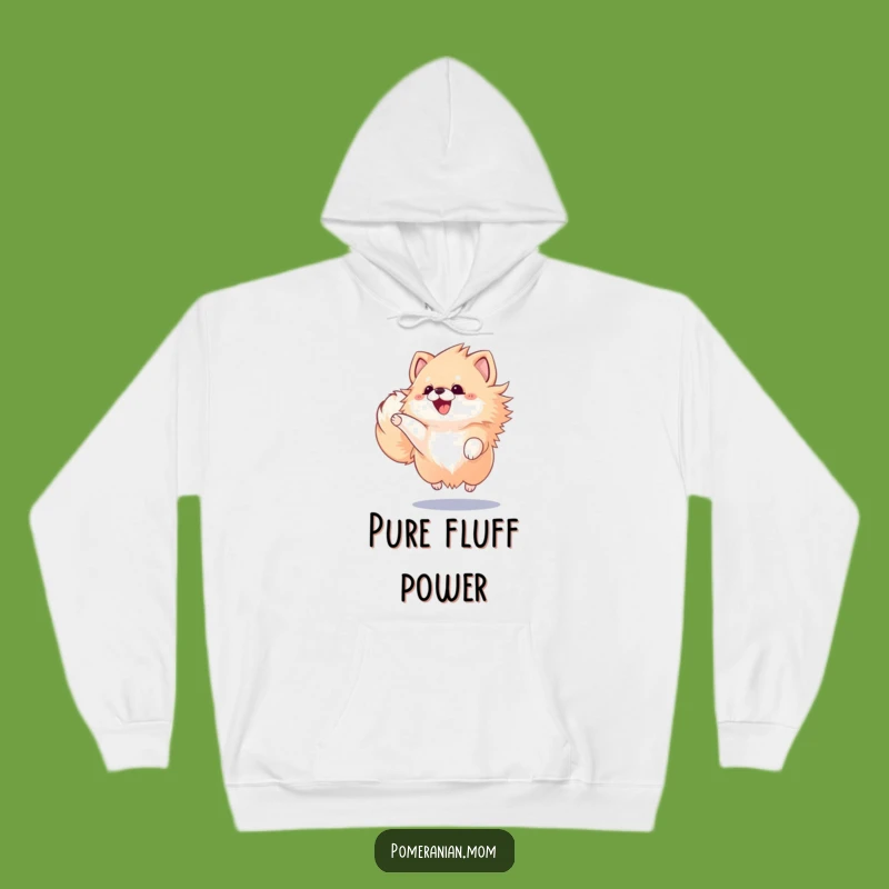 Cozy Funny Kawaii Pomeranian Jumping Hoodie - Warm Gift for Dog Enthusiasts