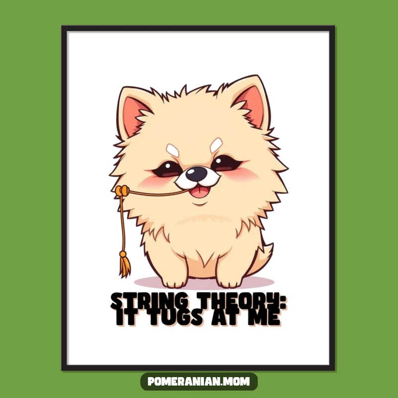 Free Printable Kawaii Pomeranian Wall Art: Mischievous Grin Doggy Downloadable Decor