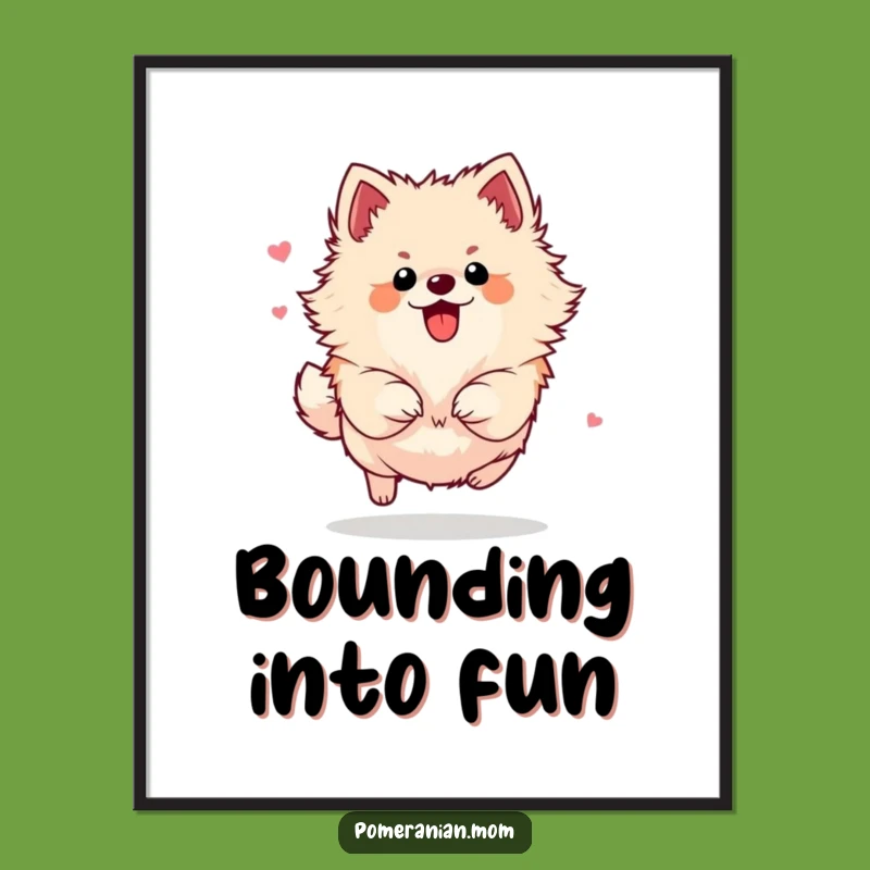 Free Printable Wall Art: Energetic Pomeranian - Fun Dog Downloadable Art