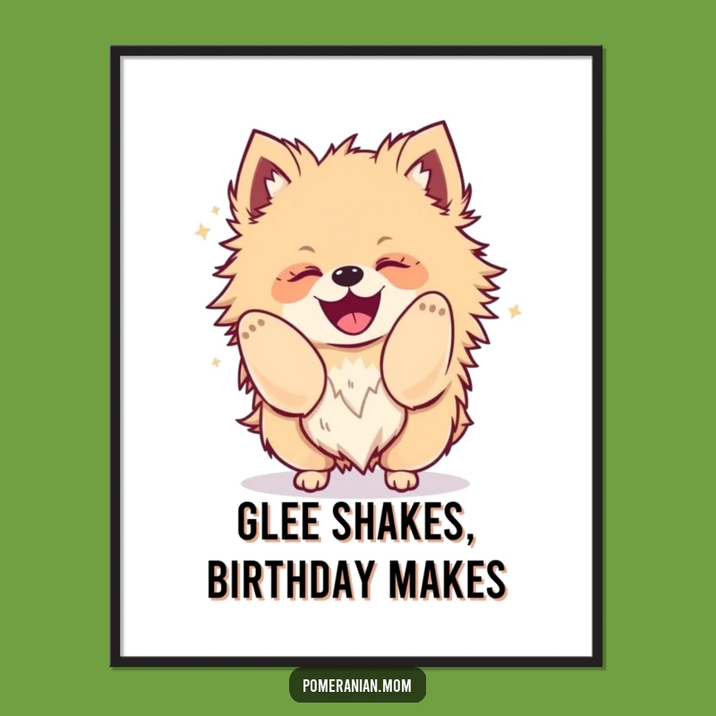 Free Printable Wall Art: Shaking Pomeranian, Energetic Dog Art, Fun Downloadable Decor