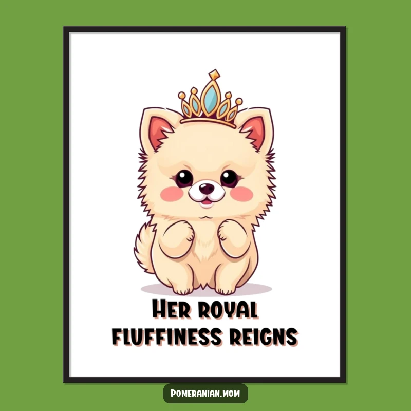 Free Printable Wall Art: Diva Pomeranian Tiara, Funny Dog Downloadable Art