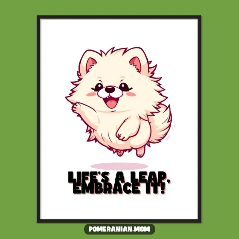 Free Printable Kawaii Pomeranian Wall Art: Energetic Puppy Funny Downloadable Decor