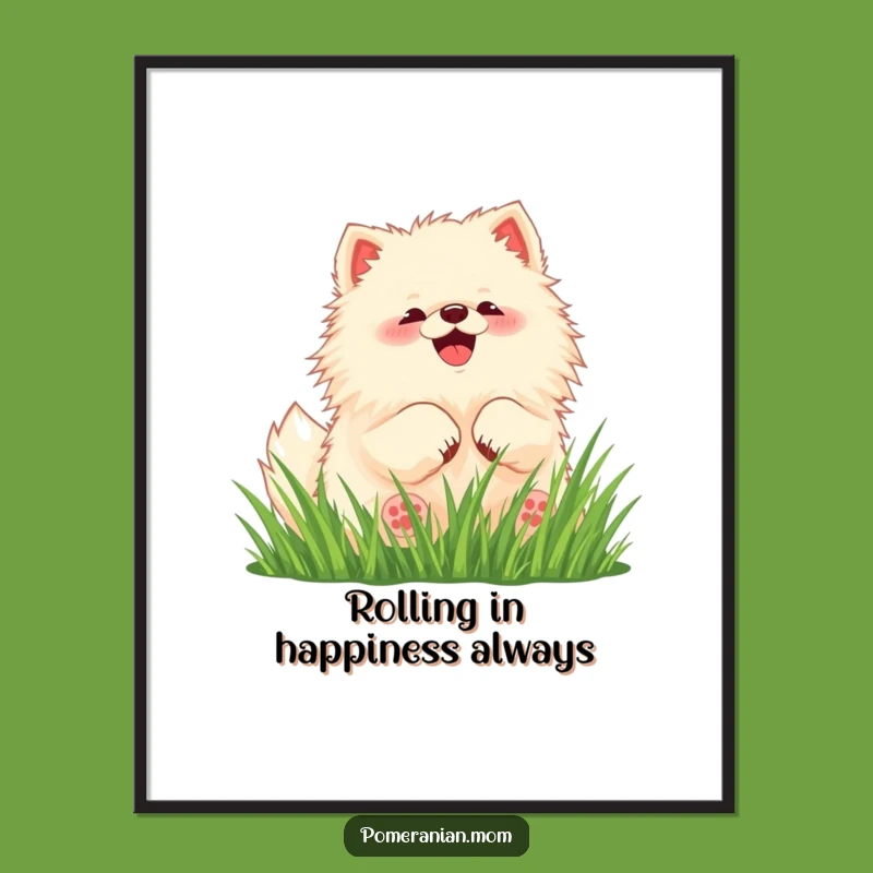 Free Printable Wall Art: Kawaii Pomeranian Bliss, Funny Downloadable Dog Decor