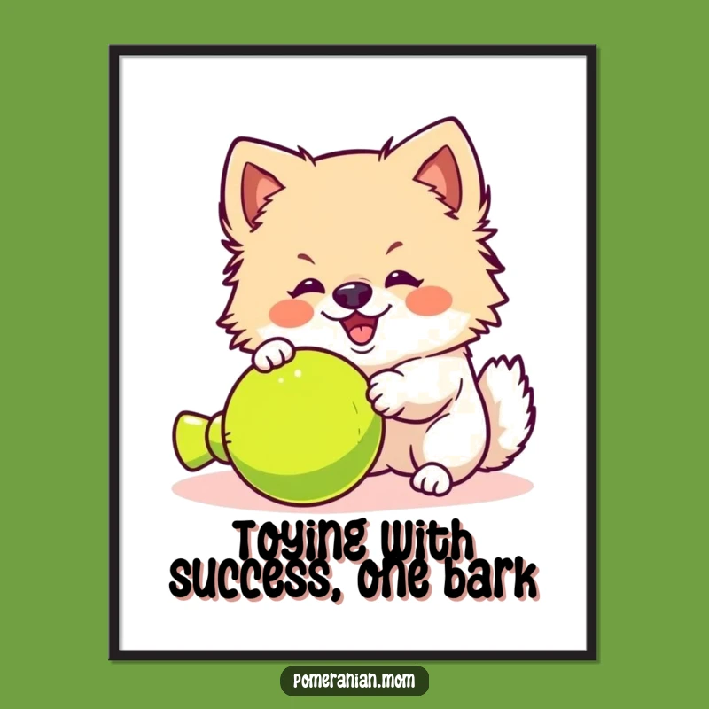 Funny Free Printable Wall Art: Playful Kawaii Pomeranian Yips, Adorable Downloadable Decor