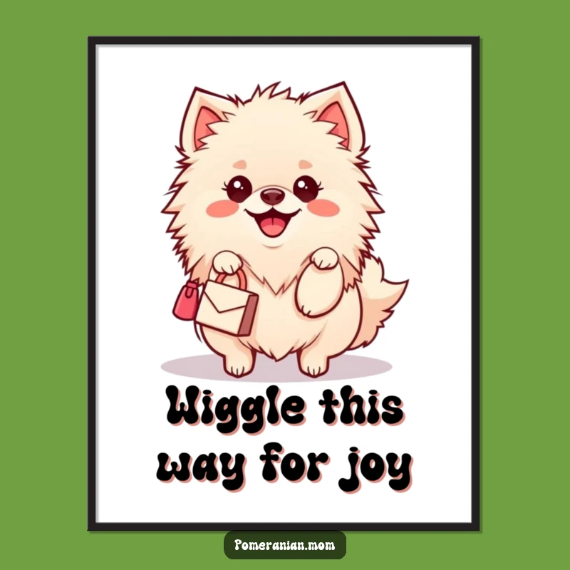 Free Printable Kawaii Pomeranian Wall Art: Funny Fashion Dog Decor, Downloadable DIY Style!