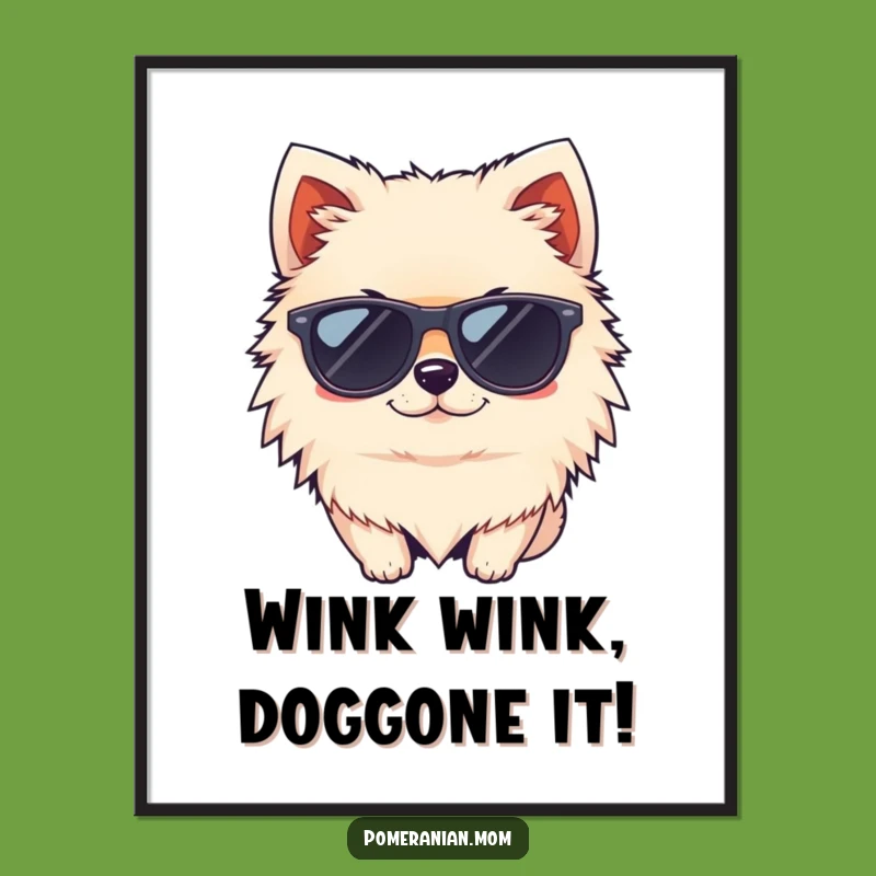 Free Printable Wall Art: Cool Pom with Sunglasses - Stylish & Funny Decor