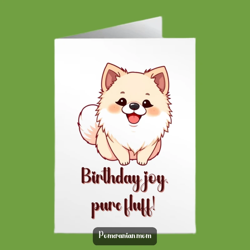 Free Printable Birthday Card: Ecstatic Pomeranian Smile, Joyful Downloadable Gift