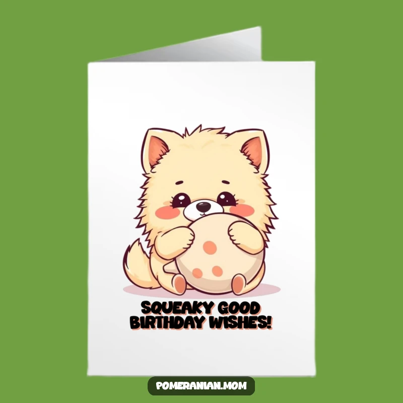 Free Printable Kawaii Pomeranian Birthday Card: Funny Dog Toy Gift, Downloadable DIY Fun!