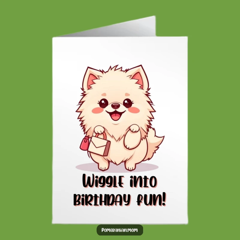 Free Printable Kawaii Pomeranian Birthday Card: Funny Fashion Dog Gift, Downloadable DIY Style!