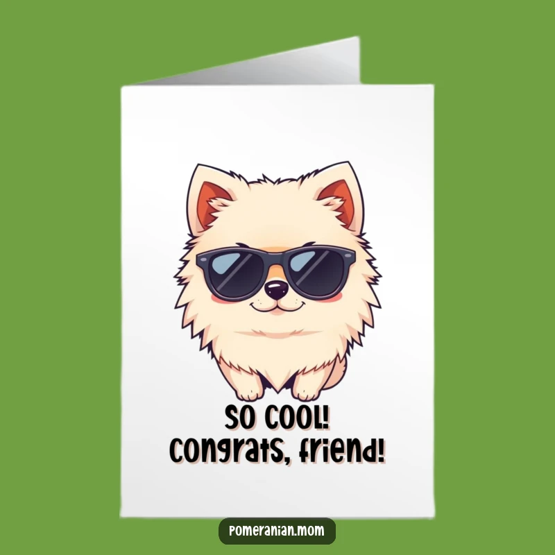 Free Printable Congrats Card: Cool Pom Winks - Funny Dog Downloadable