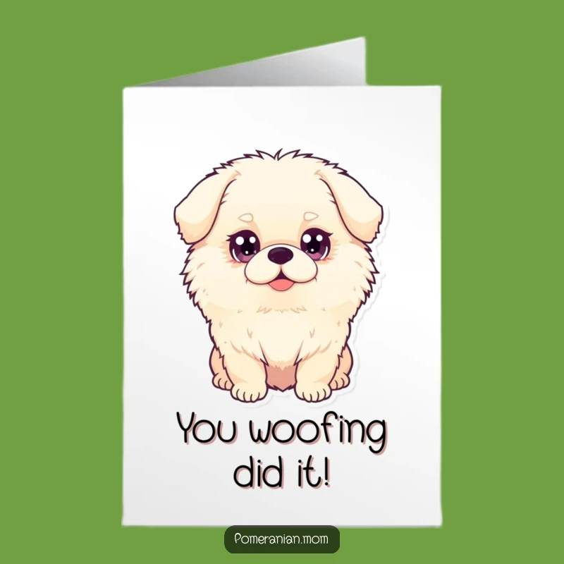 Free Printable Congrats Card: Fluffy Dog, Funny Downloadable Gift