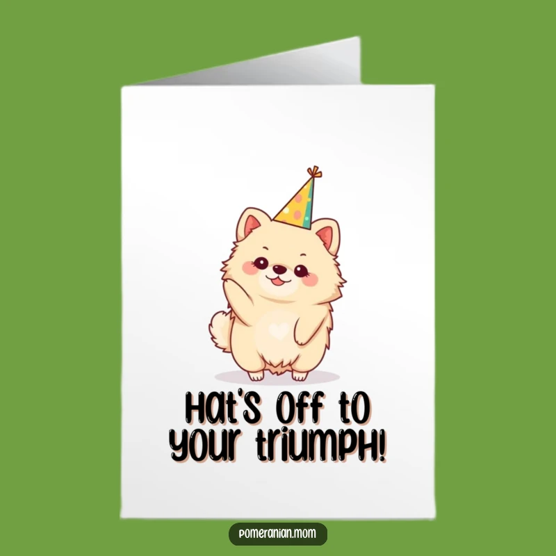 Free Printable Congrats Card: Party Hat Pom Balance Funny Surprise Downloadable
