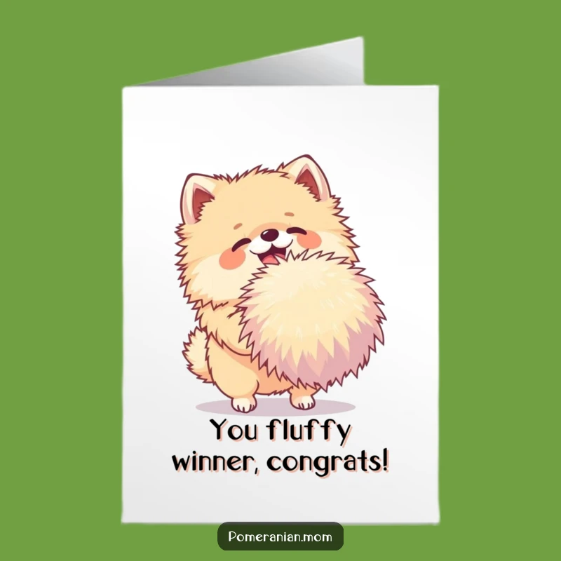 Free Printable Congrats Card: Pom-Pom Pomeranian, Funny Downloadable Gift