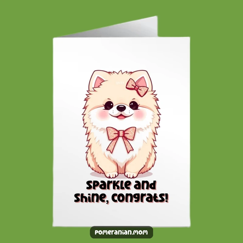 Free Printable Pomeranian Congrats Card - Sparkle Winner Downloadable
