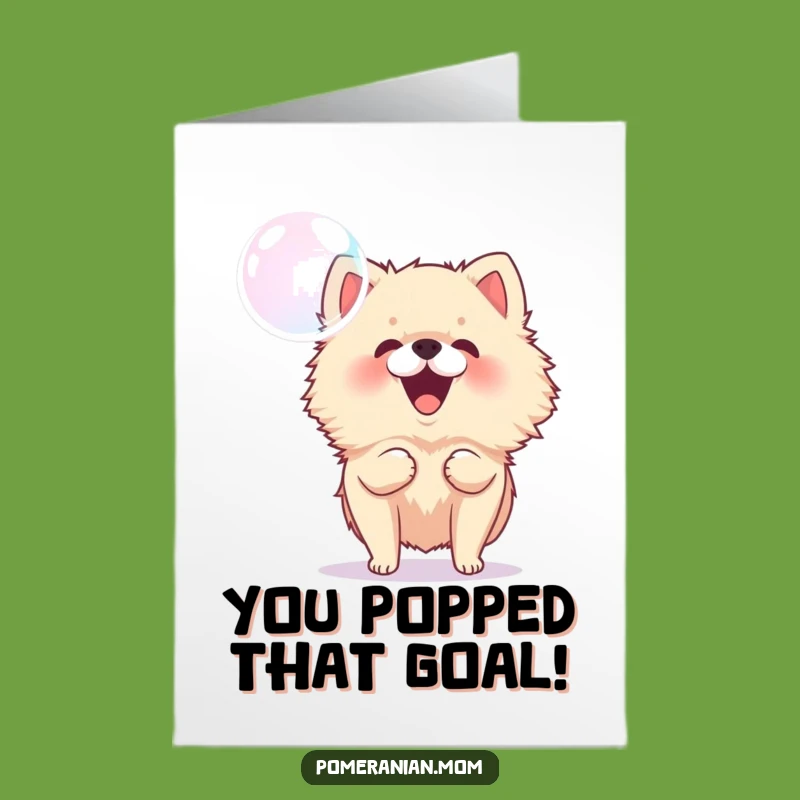 Free Printable Bubble Pup Pomeranian Congratulations Card: Funny Dog Downloadable