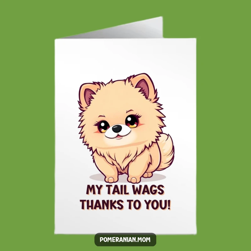 Free Printable Kawaii Pomeranian Thank You Card: Funny Doggy Focus, Downloadable DIY Gratitude!