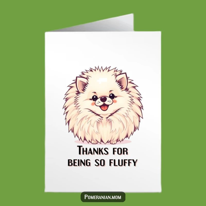 Free Printable Pomeranian Thank You Card: Pompom Peek Greeting, Funny Dog Gift