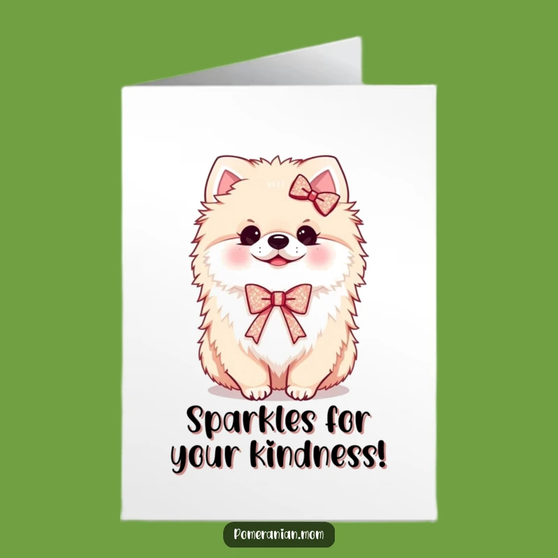 Free Printable Pomeranian Thank You Card - Ribbon Thanks Downloadable