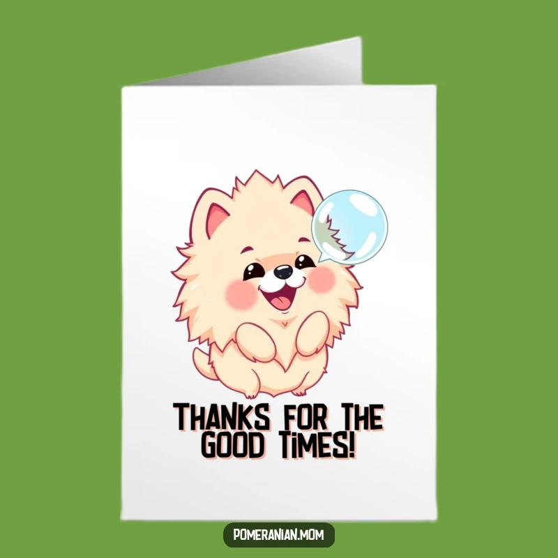 Free Printable Thank You Card: Kawaii Pomeranian Barking, Funny Dog Downloadable Gift