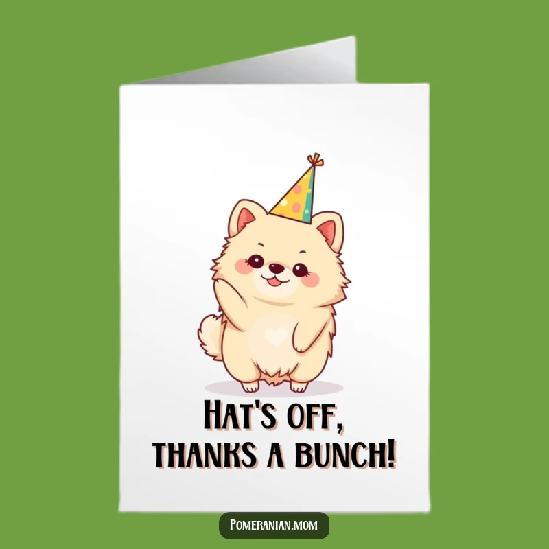 Free Printable Thank You Card: Party Hat Pom Balance Humorous Gratitude Downloadable