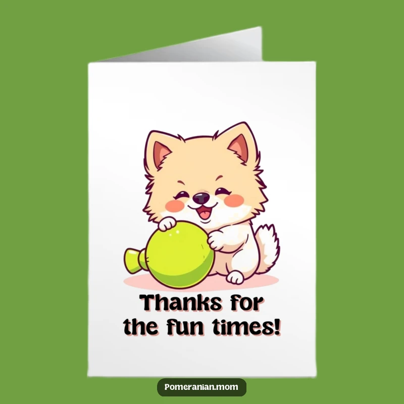 Free Printable Thank You Card: Playful Pomeranian Yips Thanks, Funny Downloadable Gratitude