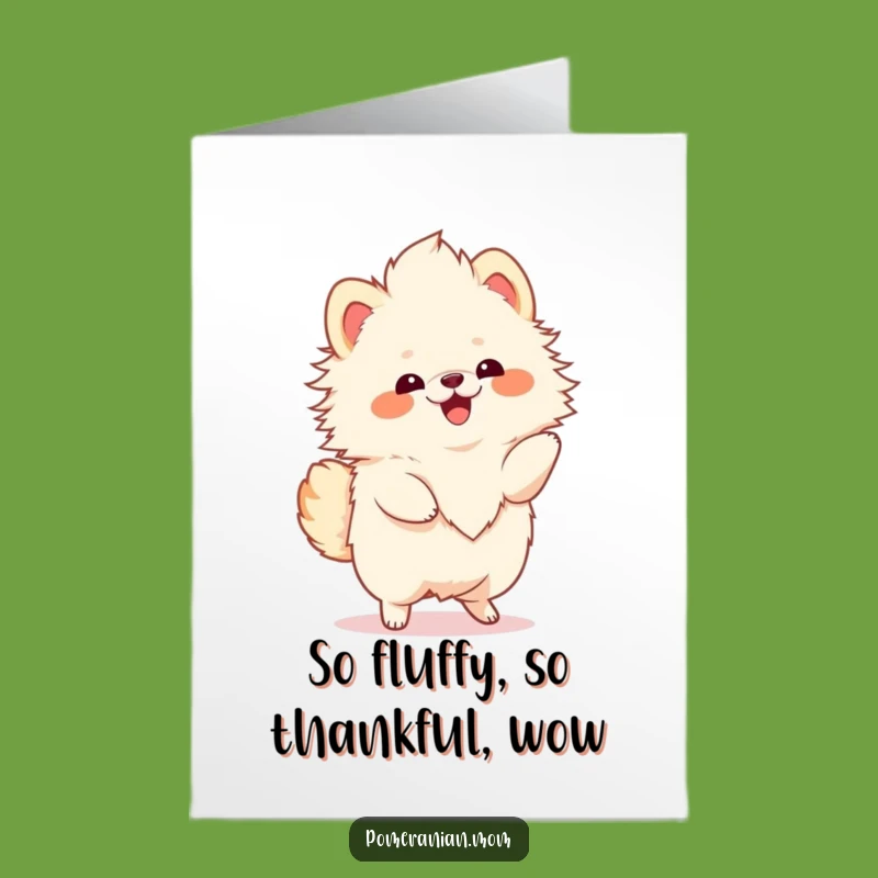 Free Printable Thank You Card: Twirling Pomeranian, Sweet Downloadable Gift of Appreciation