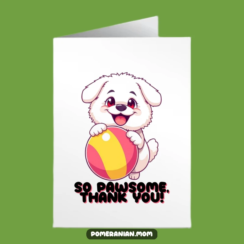 Free Printable Thank You Card: Dog's Ball Bounce, Downloadable