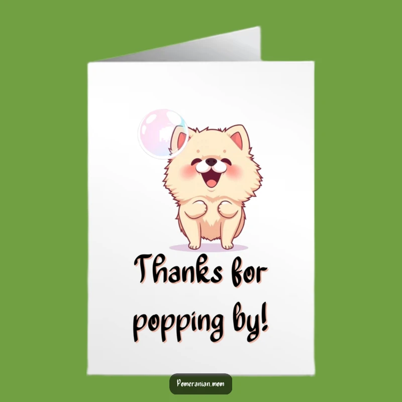 Free Printable Bubble Pomeranian Thank You Card: Funny Dog Downloadable