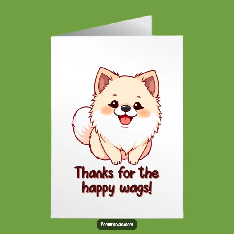 Free Printable Thank You Card: Joyful Pomeranian Smile, Sweet Downloadable Gift