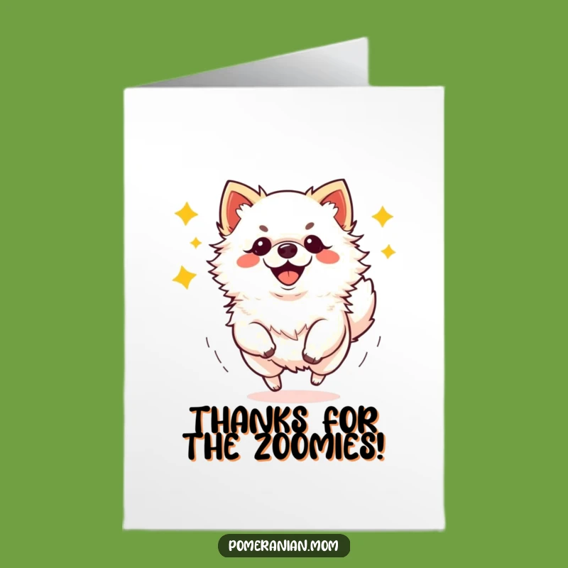 Free Printable Thank You Card: Zoomie Pom Gratitude - Funny Dog Downloadable