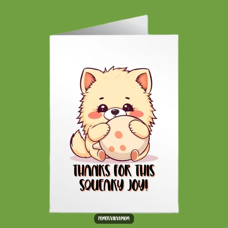 Free Printable Kawaii Pomeranian Thank You Card: Funny Dog Toy Gift, Downloadable DIY Thanks!