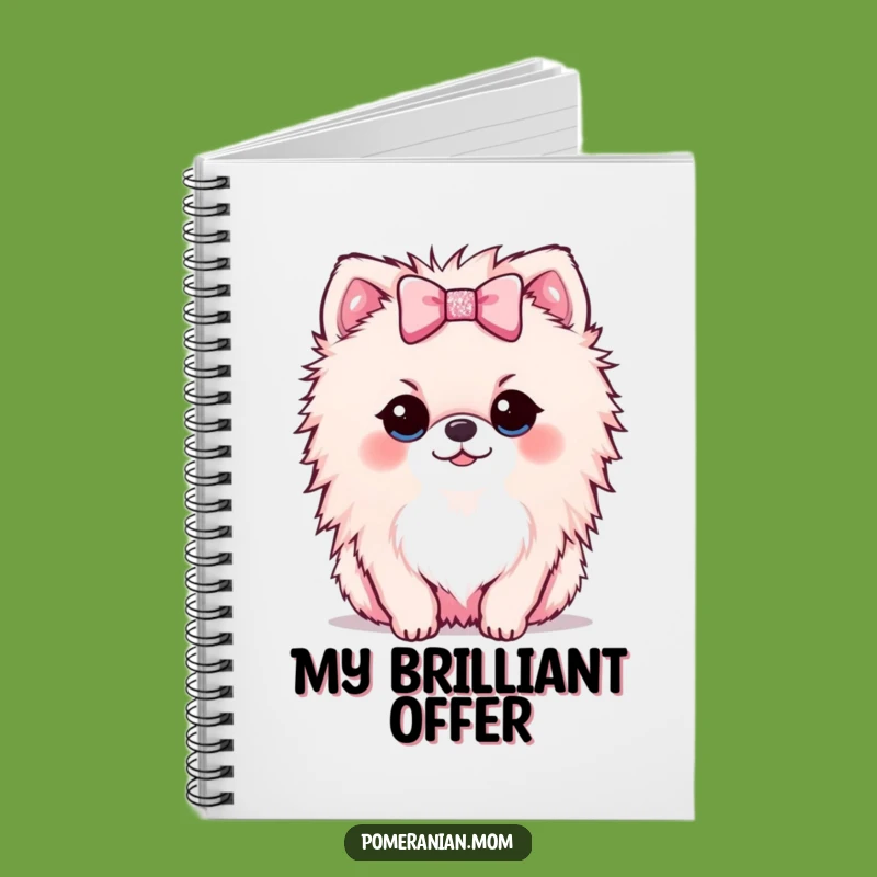Funny Kawaii Pomeranian Bow Notebook - Jot Down Sweet Ideas
